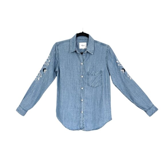 Rails Smith Phoenix Embroidered Chambray Denim Button Shirt - Picture 3 of 7